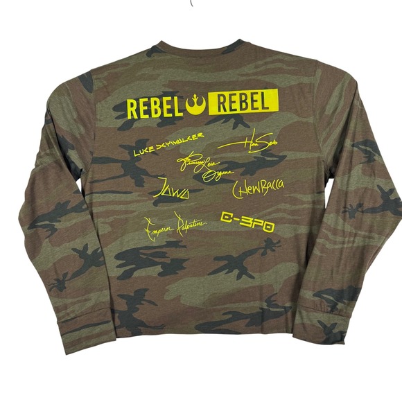 Star Wars Mad Engine Long Sleeve Shirt Mens L Camo Rebel Alliance Graphic Fandom - Picture 2 of 5